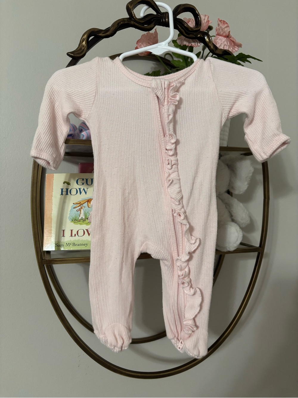 Caden Lane Light Pink Ruffle Footed One-Piece